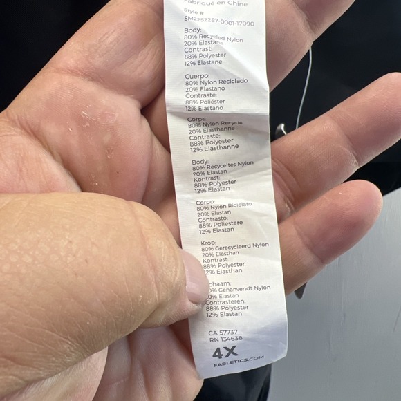 NWT Fabletics Low‎ Back One Piece Black Swimsuit 4X (22-24) - Picture 9 of 11